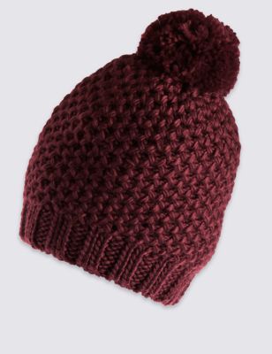 Textured Bobble Winter Hat